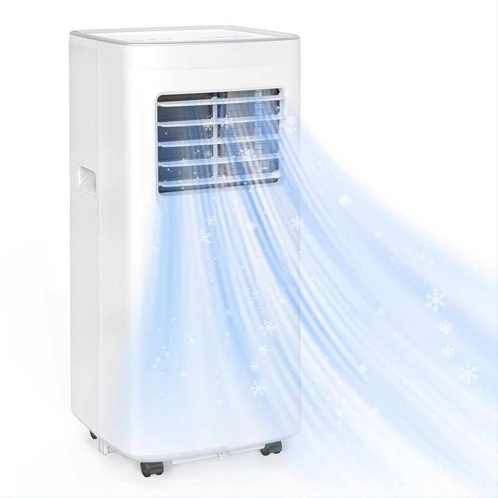 8500 BTU Portable Air Conditioners with Dehumidifier & Fan - 3-in-1 Cooling Unit for Rooms up to 450 Sq.Ft, Remote Control, Sleep Mode & Easy Installation Kit, Ideal for Studios/Offices/Home Use : Home & Kitchen