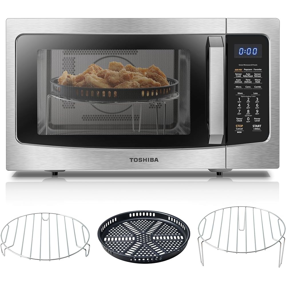 Toshiba Air Fryer Combo 4-in-1 Countertop Microwave Oven, Smart Sensor, Convection, Mute Function, Position Memory 13.6