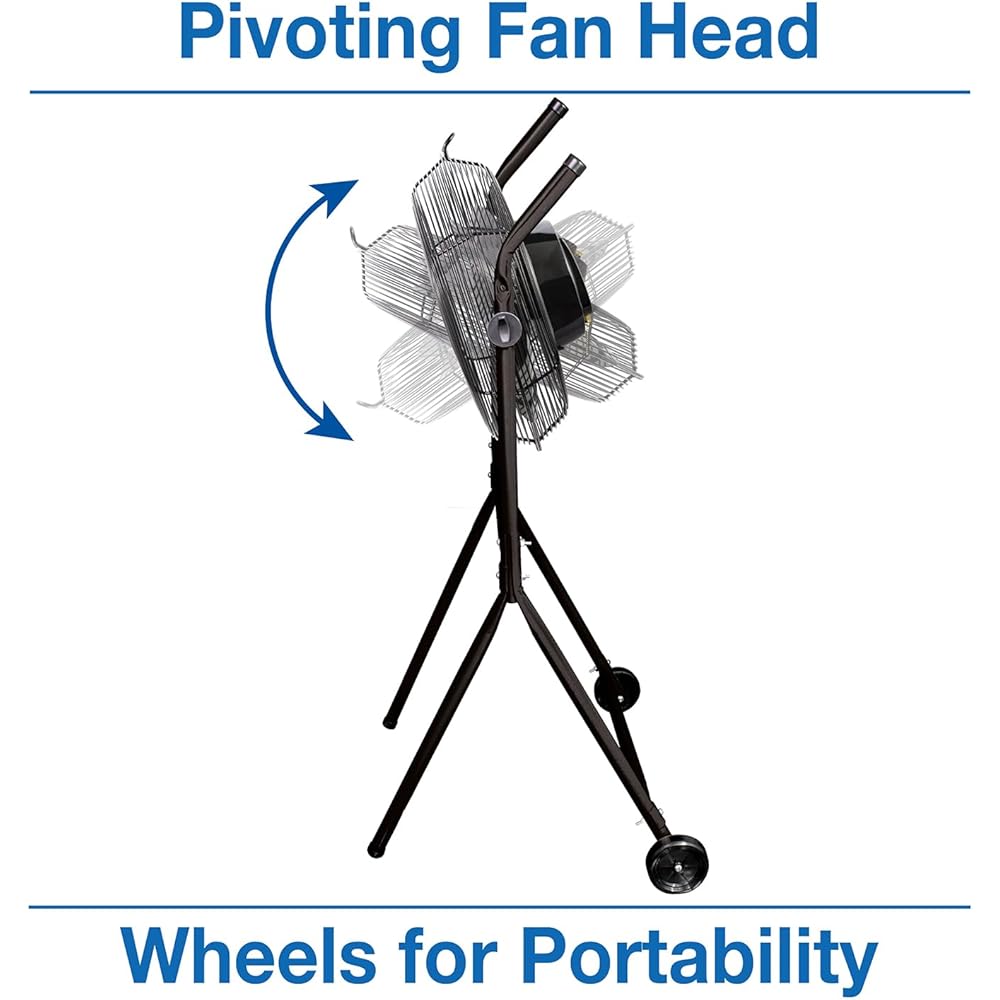 Air King 9219 18-Inch Industrial Grade High Velocity Roll-About Stand with Fan,Black : Home & Kitchen
