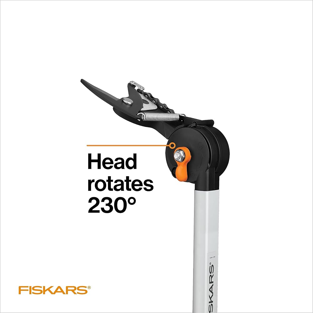 : Fiskars 2-in-1 Extendable Tree Pruner and Pole Saw (Extends 7.9 - 12 feet) with Rotating Head, Pruning Stik Model with15-Inch Double-Grind Saw Blade, and Double Locking System : Hand Pruners : Patio, Lawn & Garden