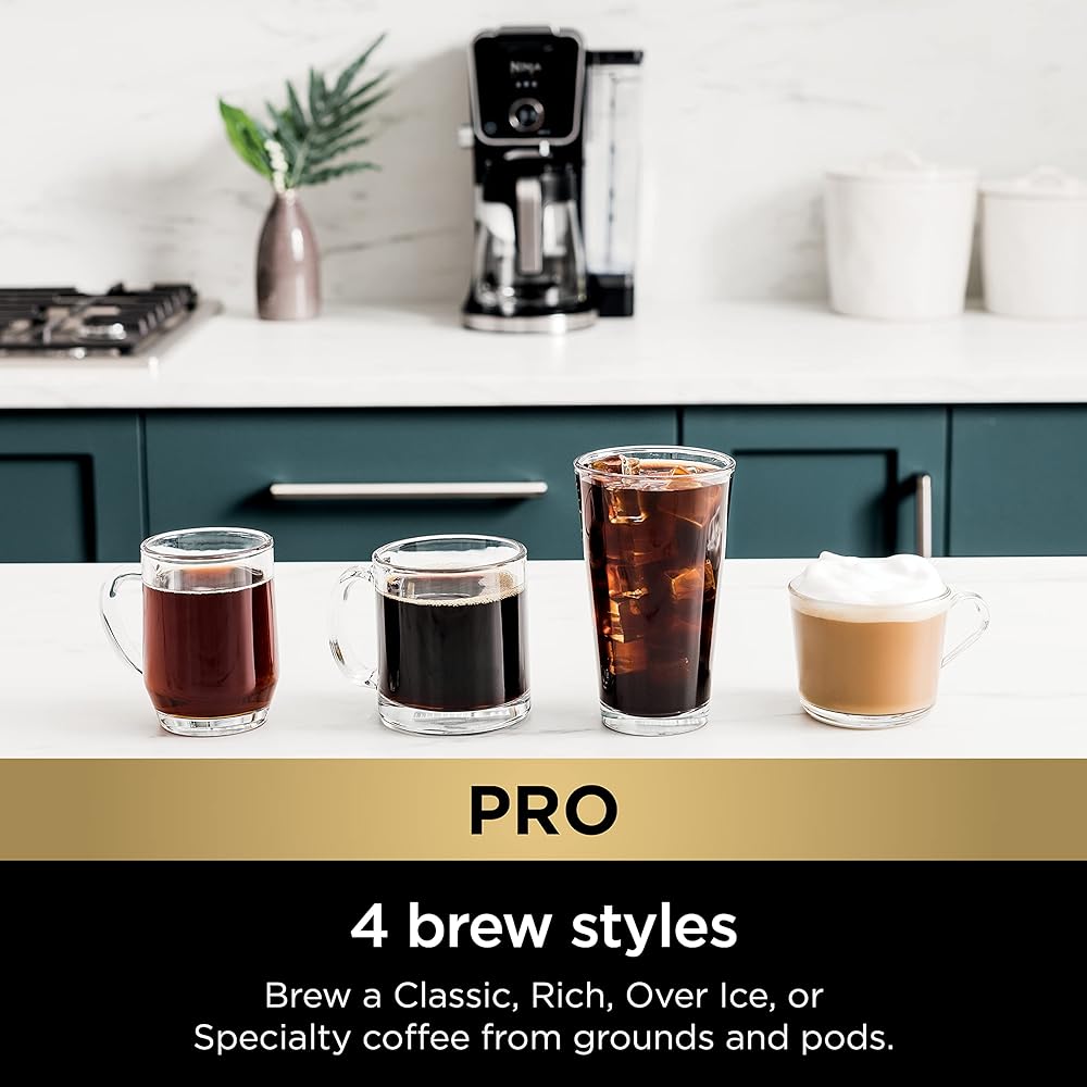 Ninja Hot and Iced Coffee Maker, Single Serve Coffee Maker and Drip Coffee Machine, DualBrew Pro Specialty 12-Cup with K-Cup Combo, Includes Permanent Filter, CFP307: Home & Kitchen
