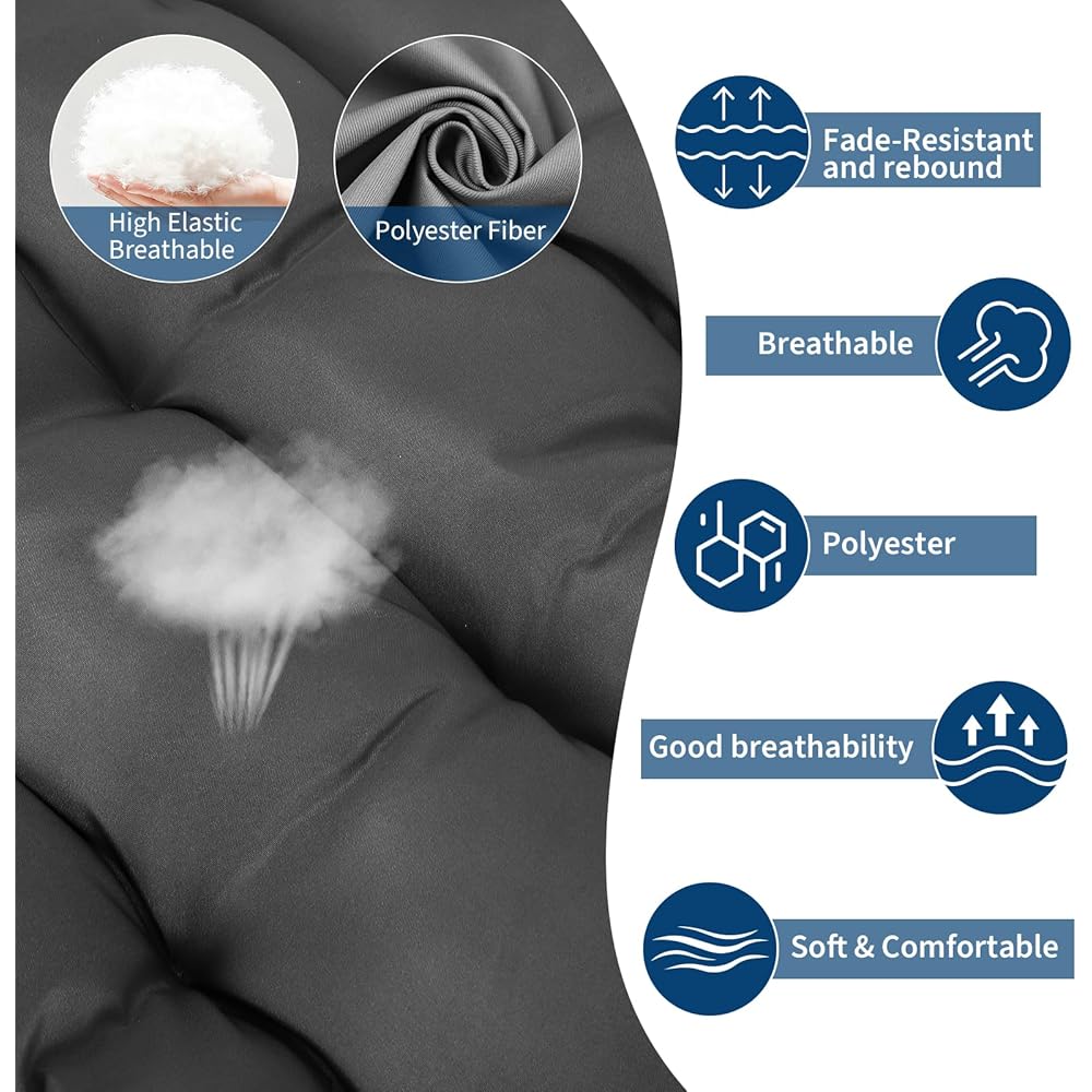 Hanging Egg Chair with Stand, Hammock Chair with Rattan Wicker, Patio Swing Egg Chair with Alluminum Frame & Thick Cusion, 350 Lbs Capacity Swing Chair for Outdoor/Indoor Use : Patio, Lawn & Garden