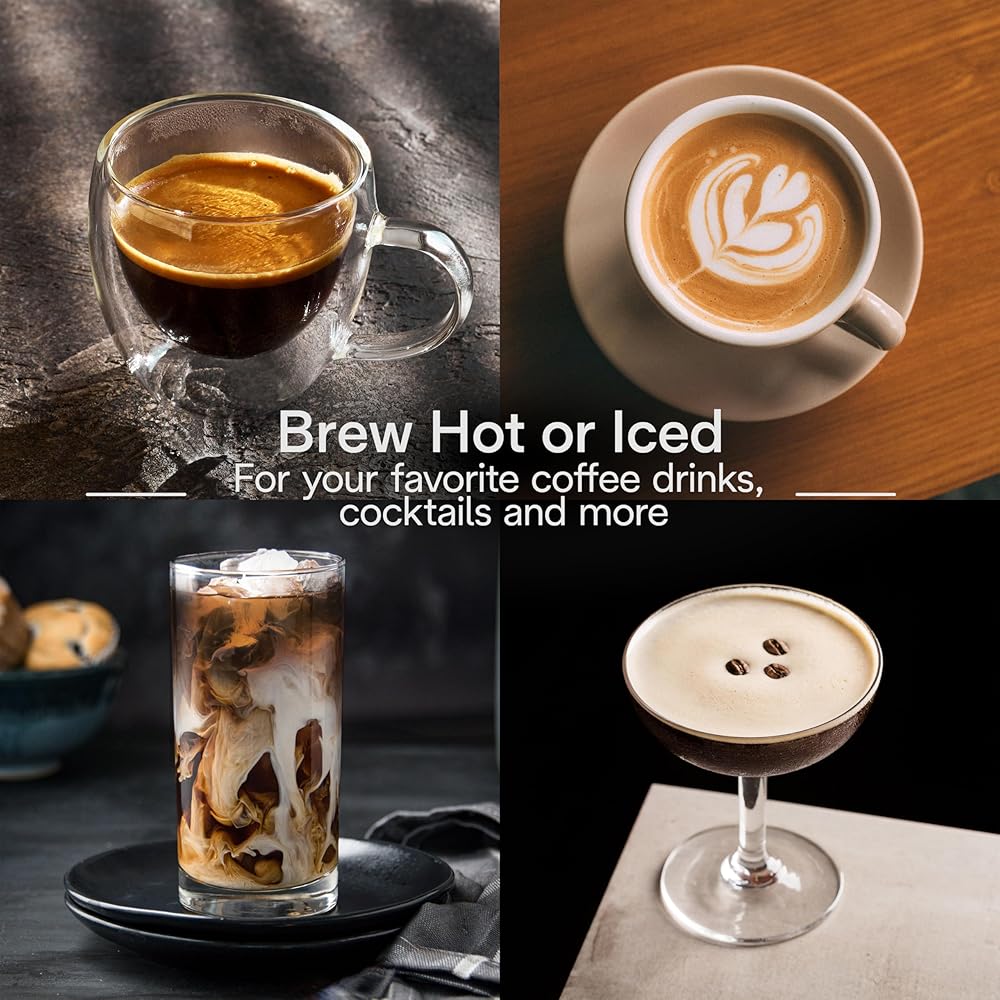 De'Longhi Dedica Duo Compact Espresso Machine - Cold Brew Coffee Maker with Milk Frother Wand- for Espresso, Hot & Iced Coffee, Cappuccinos, Lattes & Home Barista Brewing, Stainless Steel