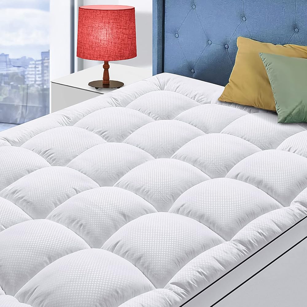 Twin XL Mattress Topper for Back Pain, Cooling Extra Thick Mattress Pad Cover with 8-21 inch Deep Pocket, Plush Pillow Top Mattress Topper Overfilled with Down Alternative, Twin Extra Long, White : Home & Kitchen