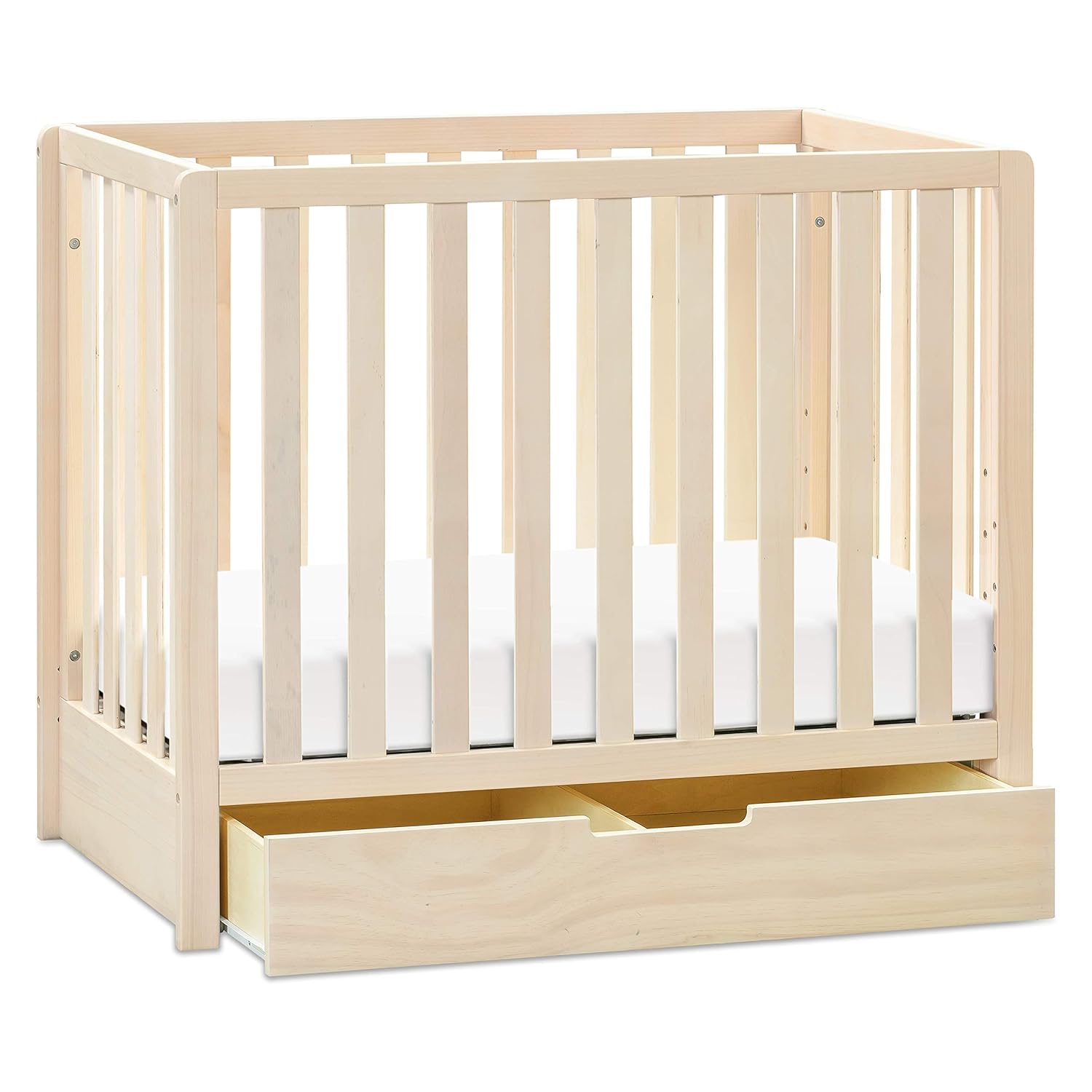 Carter's by DaVinci Colby 4-in-1 Convertible Mini Crib with Trundle Drawer in Washed Natural, Greenguard Gold Certified, Undercrib Storage : Baby