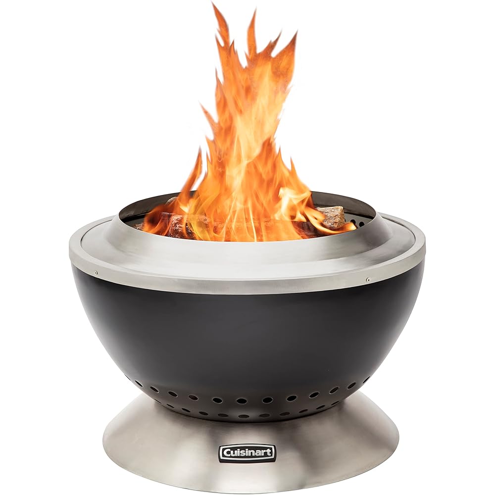 : Cuisinart 24” Cleanburn Smokeless Fire Pit with Removable Base for Ash, Portable Wood Burning Outdoor Fireplace, Stainless Steel Smoke Free Outdoor Heater, Enhanced Airflow and Easy Cleanup : Patio, Lawn & Garden