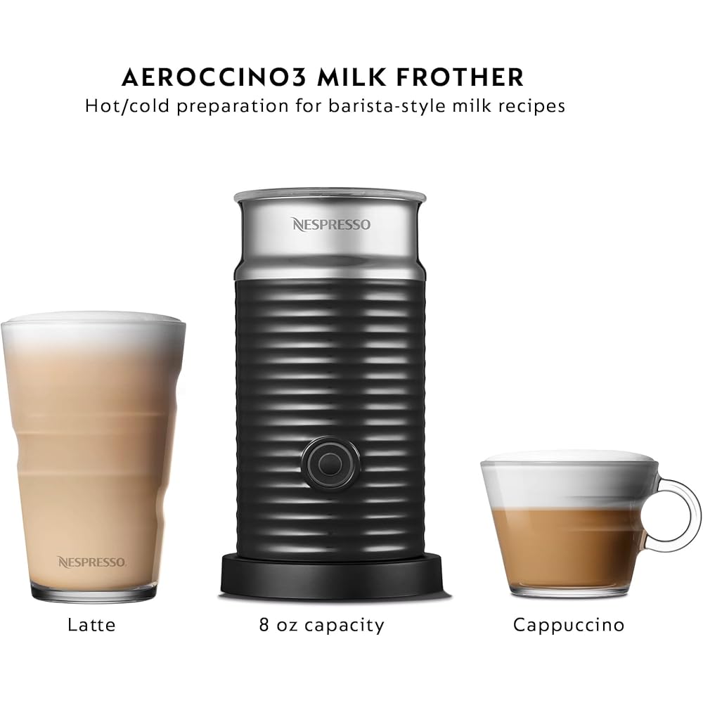 Nespresso Vertuo Pop+ Coffee and Espresso Machine by De'Longhi with Aeroccino Milk Frother, Liquorice Black: Home & Kitchen
