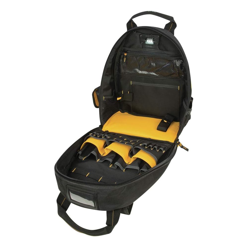 DEWALT DGL523 Lighted Tool Backpack Bag, 57-Pockets -