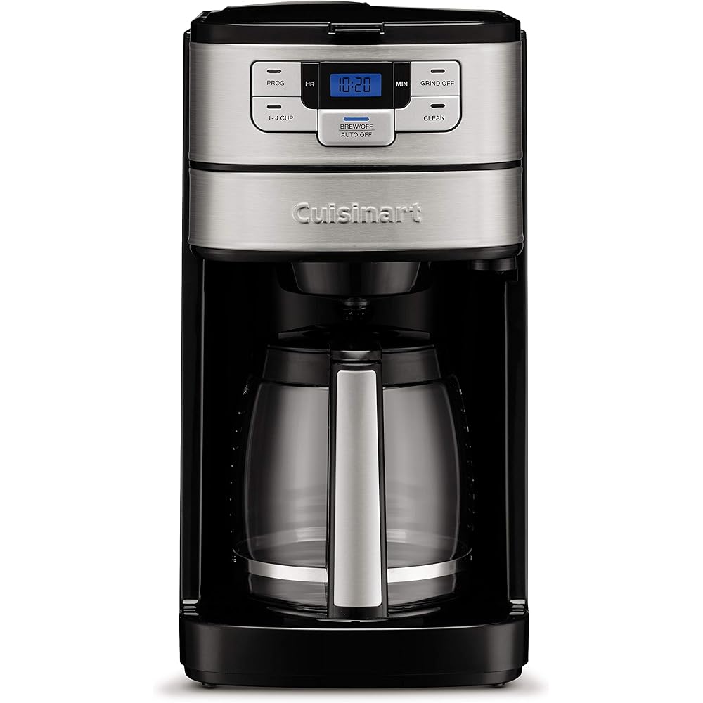 Cuisinart Automatic Grind and Brew 12-Cup Coffeemaker with 1-4 Cup Setting and Auto-Shutoff, Black/Stainless Steel, DGB-400NAS: Home & Kitchen