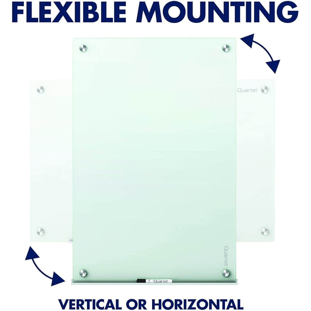 : Quartet Magnetic Glass Dry Erase White Board, 48''W x 36''H Whiteboard, Infinity Frameless Mounting, White Surface (G4836W) : Office Products