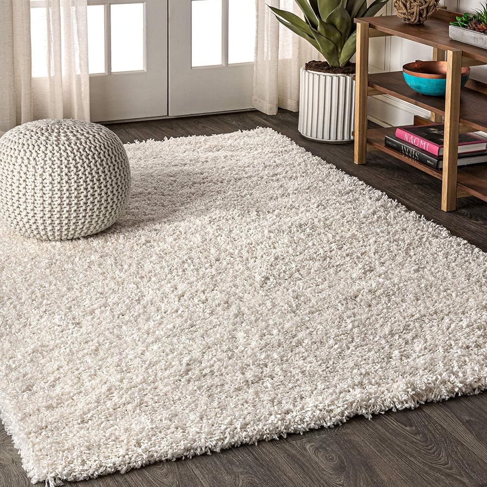 JONATHAN Y Mercer Shag Plush Cream Indoor Area Rug, 8x10, Contemporary, Modern, Easy-Cleaning for Living Room, Bedroom, Kitchen, Pet Friendly, Non-Shedding (MCR106D-8) : Home & Kitchen