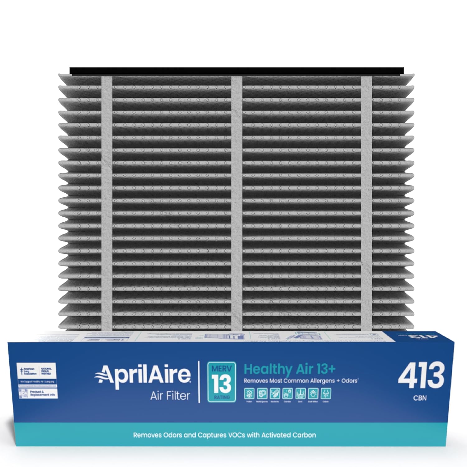 AprilAire 413CBN Replacement Filter for AprilAire Whole House Air Purifiers - MERV 13 with Carbon, Healthy Home Allergy + Odor Reduction, 16x25x4 Air Filter (Pack of 2) : Home & Kitchen
