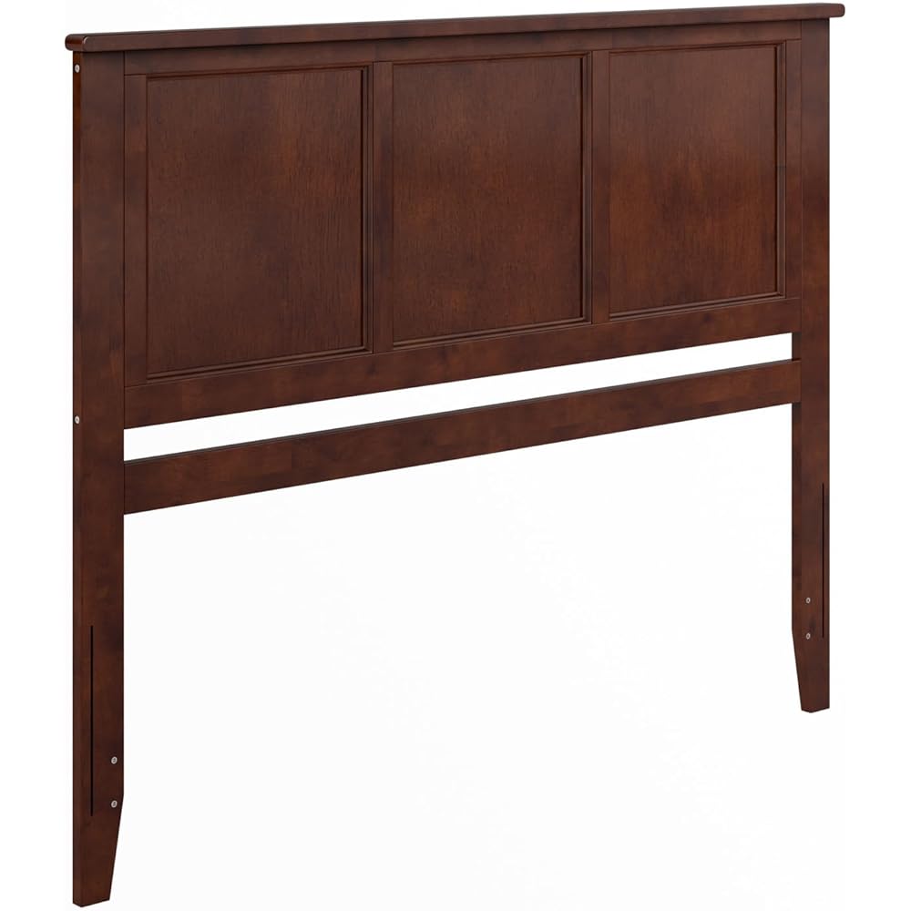 - AFI, Madison Queen Solid Wood Panel Headboard with Attachable Charger, Walnut