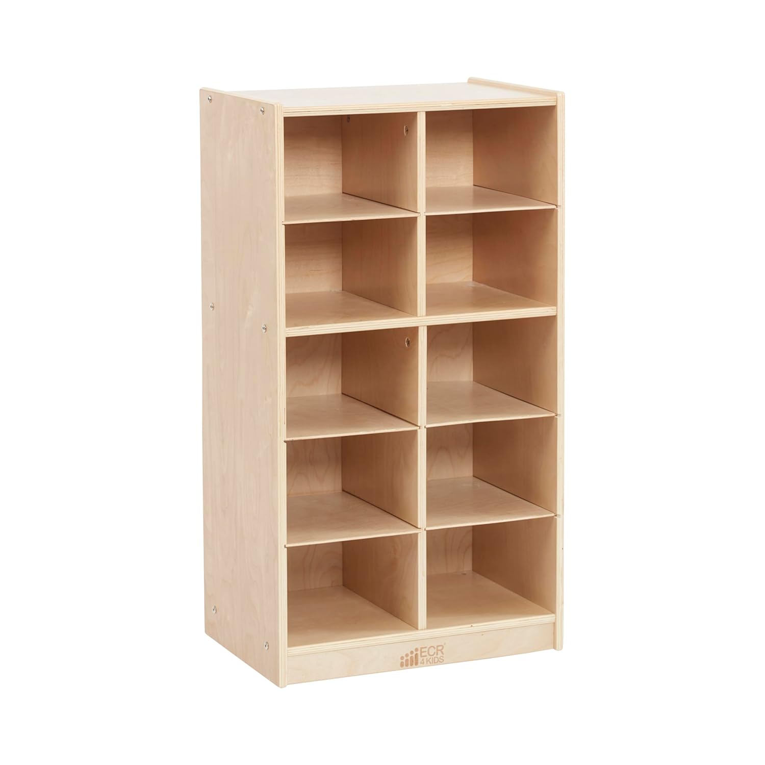 ECR4Kids 10 Cubby Mobile Tray Storage Cabinet, 5x2, Classroom Furniture, Natural : Office Products