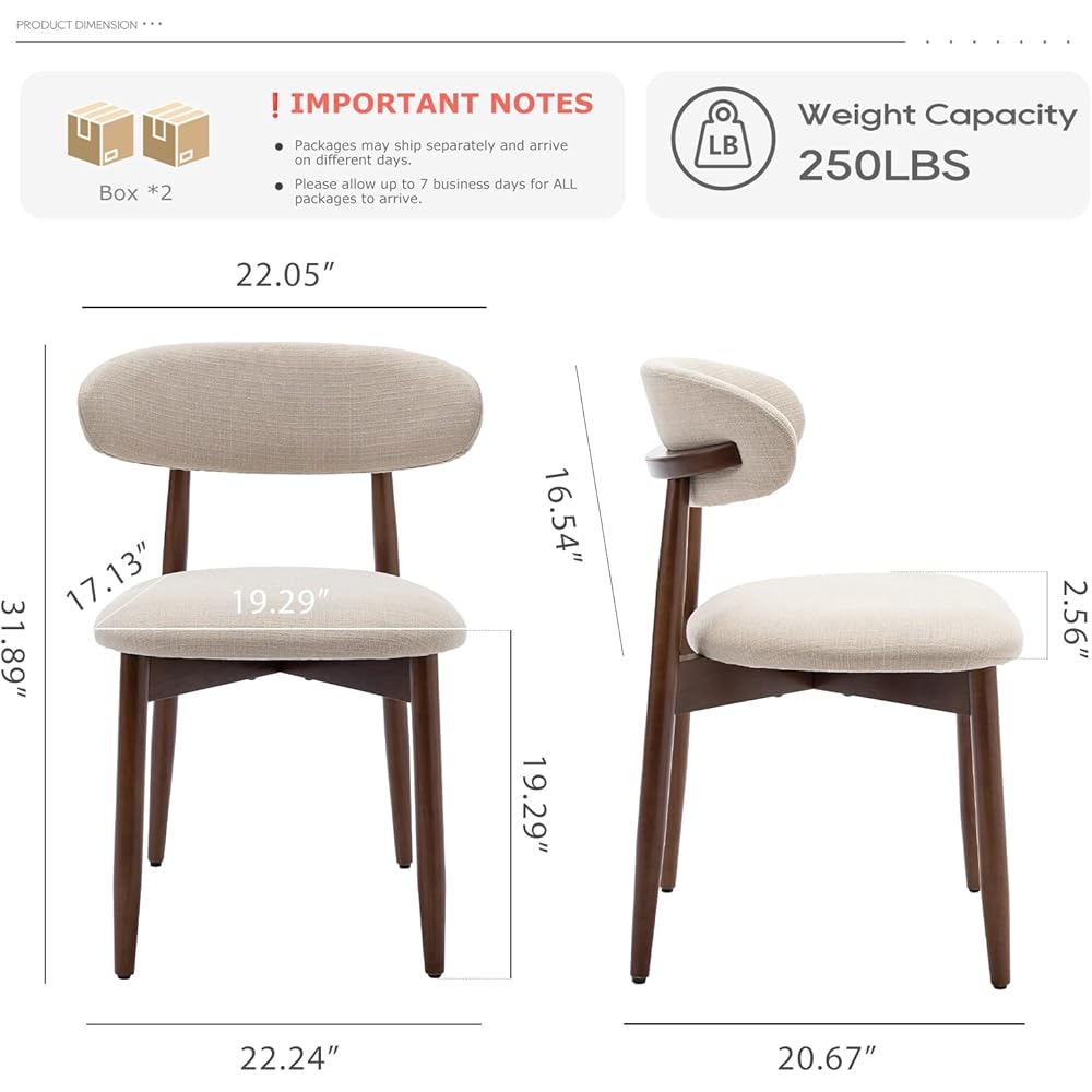 - COLAMY Wooden Dining Chairs Set of 4, Modern Fabric Upholstered Kitchen Side Chairs, Farmhouse Dining Room Chair with Foot Pegs, Beige - Chairs