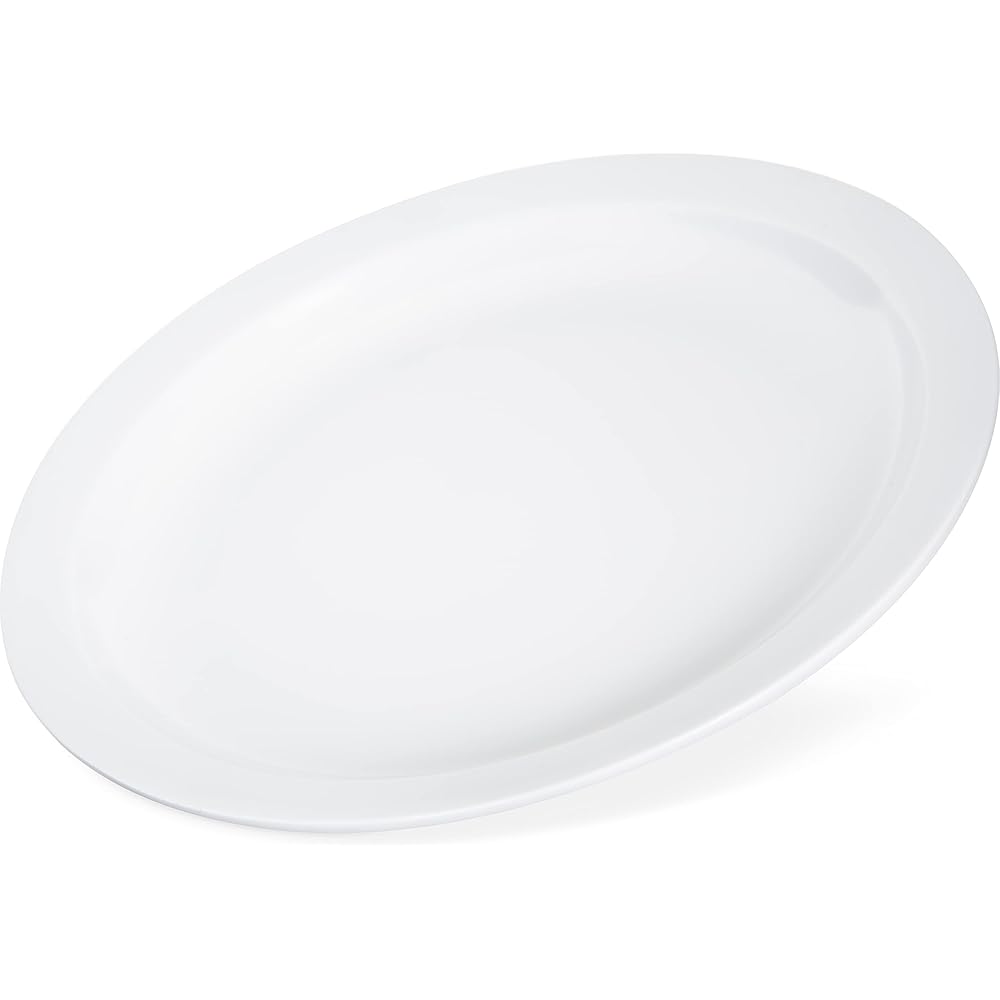 Carlisle FoodService Products Kingline Reusable Plastic Plate Sandwich Plate for Home and Restaurant, Melamine, 7.25 Inches, White, (Pack of 48) : Home & Kitchen