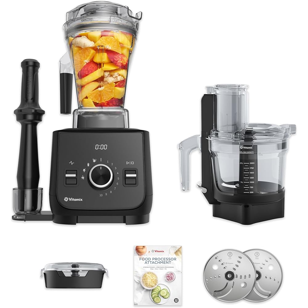 Vitamix Ascent X2 SmartPrep Kitchen System with Food Processor Attachment, 48-ounce Container with SELF-DETECT, Shadow Black: Home & Kitchen