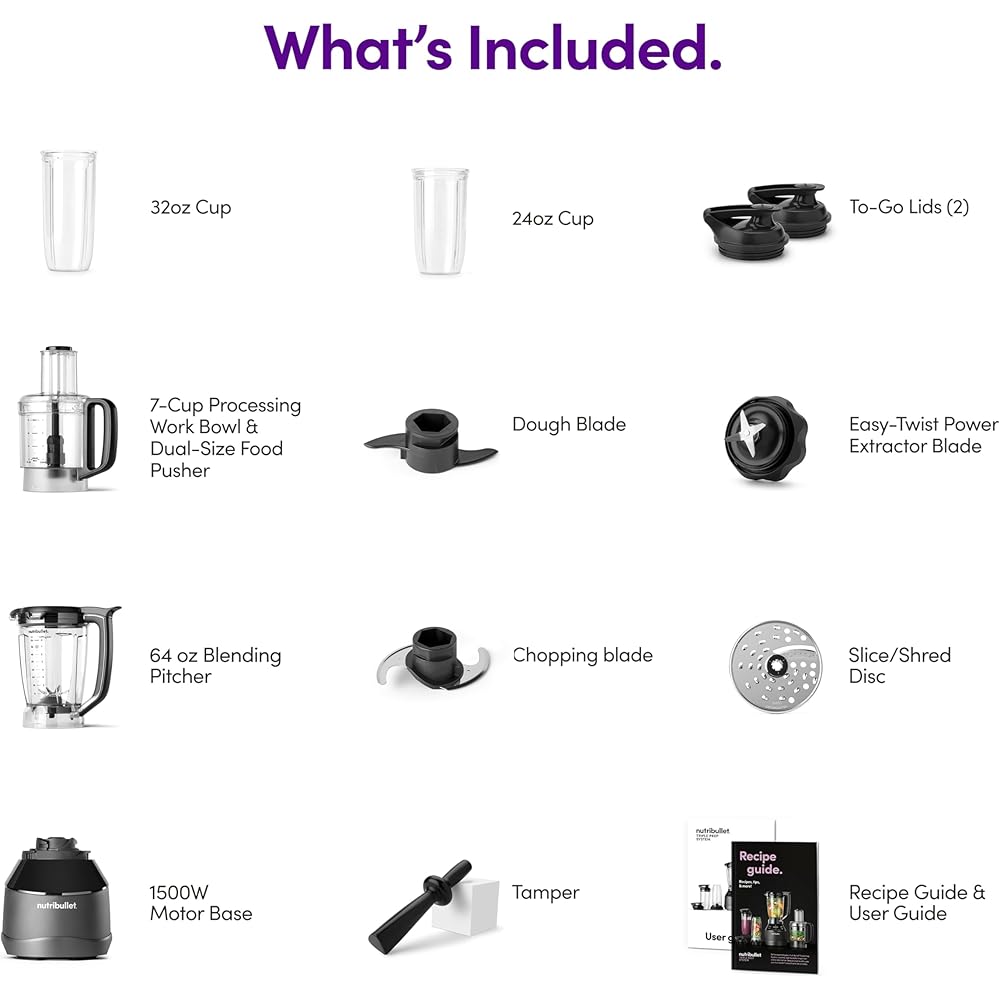 nutribullet Triple Prep System NBKS50100, Black: Home & Kitchen