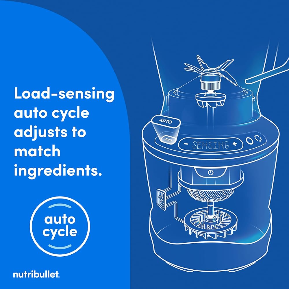 nutribullet® SmartSense Blender Combo, 1400W, 64oz Pitcher, 32oz & 24oz Cups, 5-Speed, Smoothies, Ice and Frozen Fruit, Nut Milk, Soup, Gunmetal Gray, NBF50700: Home & Kitchen