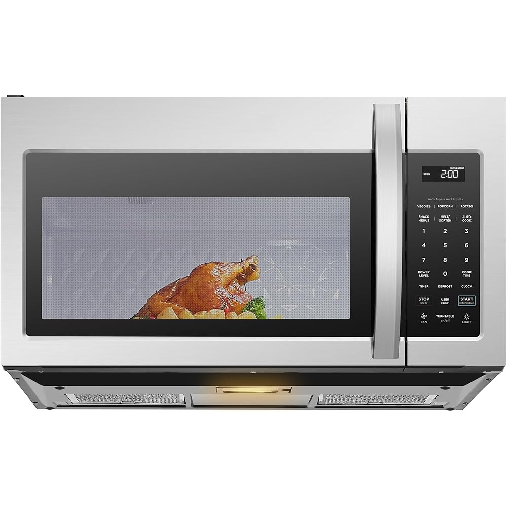 Midea MOR17BSA-SS 1.7 Cu.ft. Over The Range Microwave Oven with Smart Touch Panel, Auto Cooking Menu, 1000 W, 300 CFM Ventilation, in Stainless Steel : Home & Kitchen