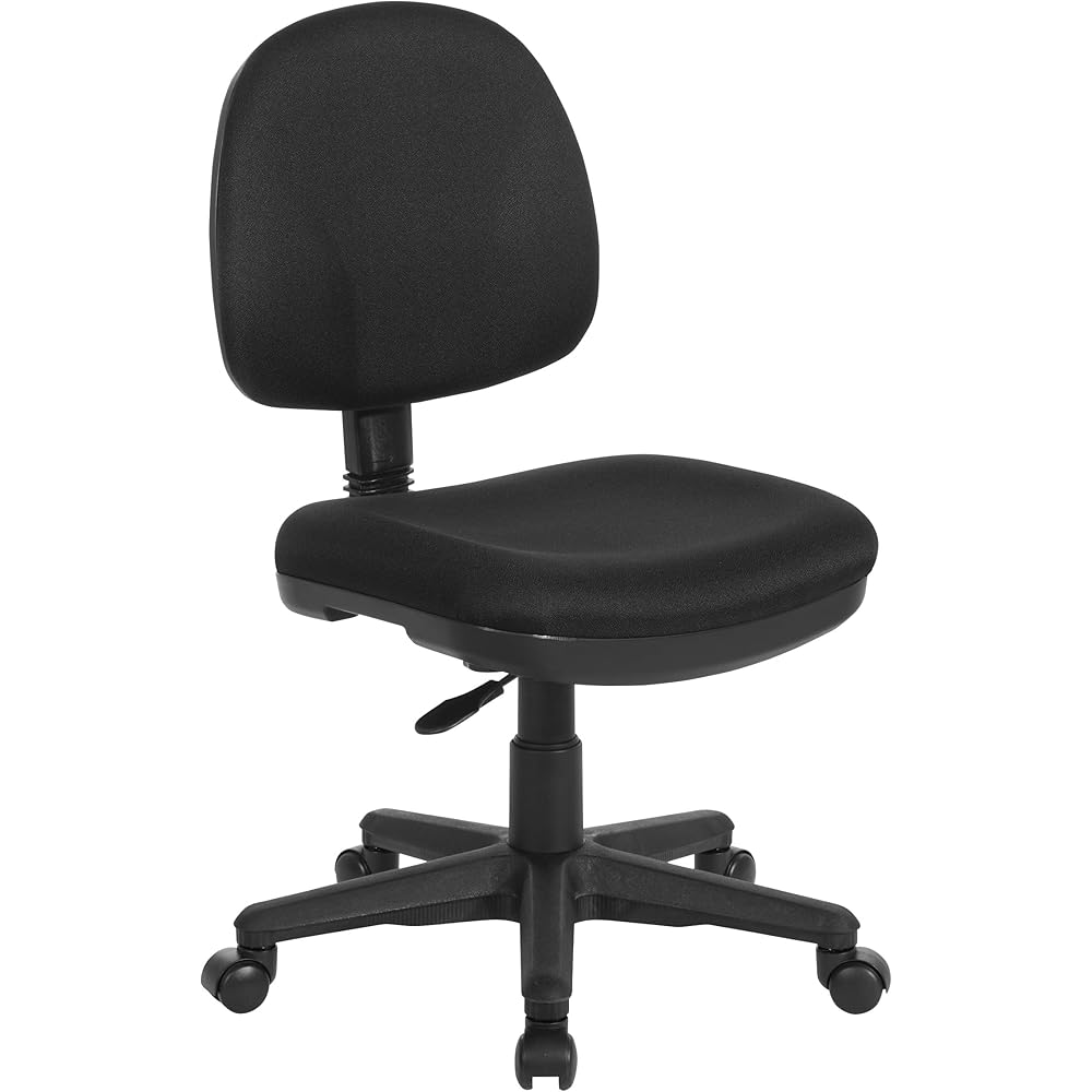 Office Star Pneumatic Sculptured Office Task Chair with Thick Padded Seat and Built-in Lumbar Support, Black : Home & Kitchen