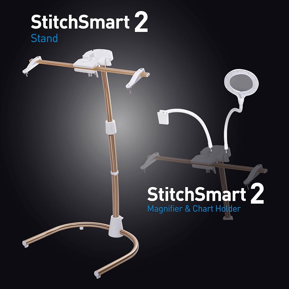 Daylight Company Stitchsmart Stand, Adjustable Embroidery Hoop Stand, Rotated Cross Stitch Stand, Hoop Holder, Hands Free Needlework Stand for Art Craft Sewing Projects,White : Musical Instruments