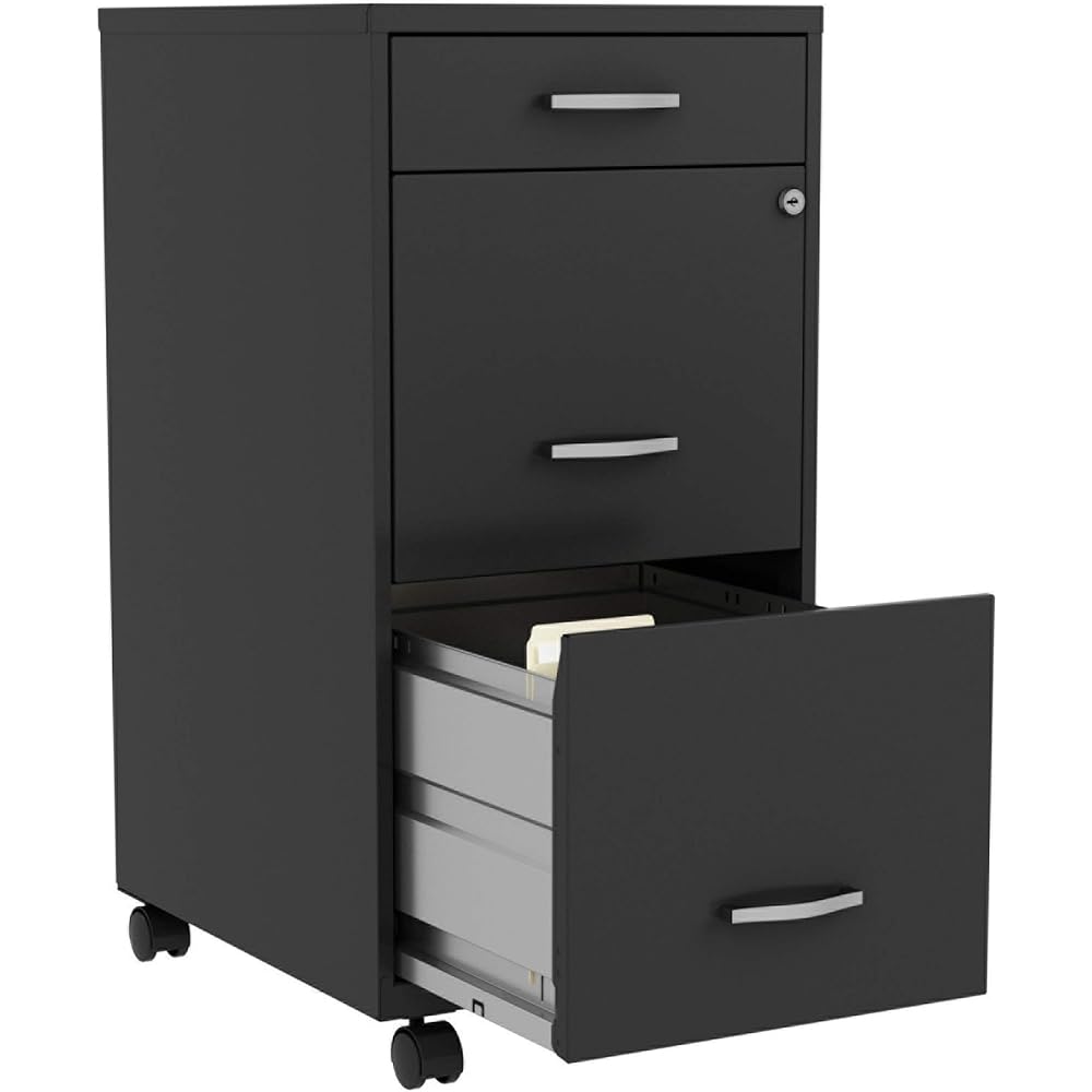 LYS SOHO Box/File/File 3-Drawer Mobile File Cabinet, Black : Office Products