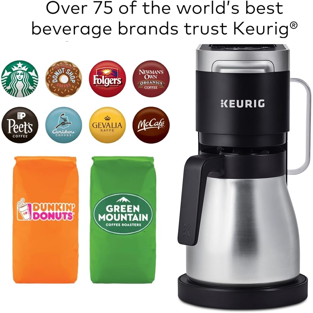 Keurig K-Duo Plus Single Serve & Carafe Coffee Maker, Multi-Position 60oz Removable Reservoir, Programmable Auto Brew Carafe, Black: Home & Kitchen