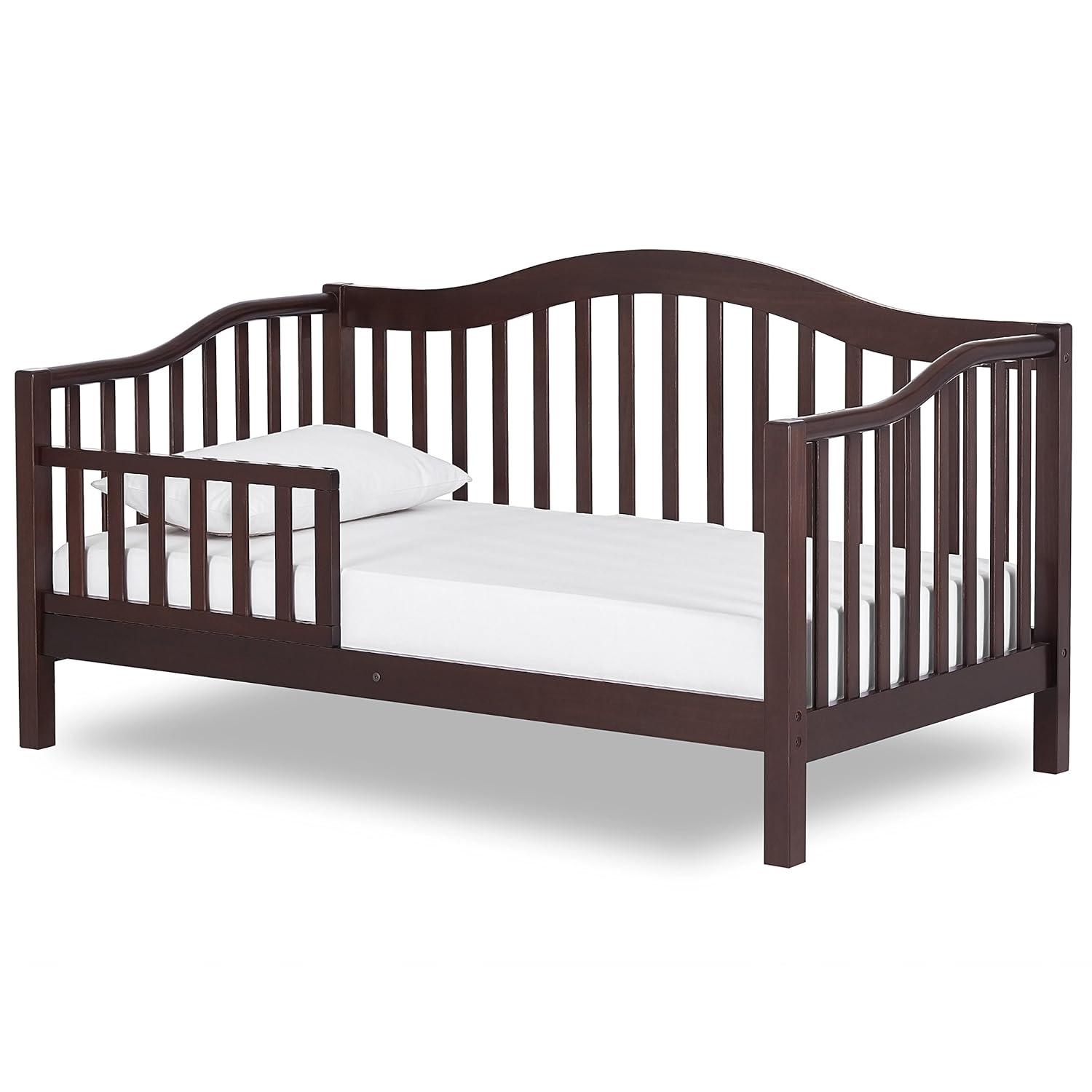 : Dream On Me Austin Toddler Day Bed in Espresso, Greenguard Gold Certified, JPMA Certified, Non-Toxic Finishes, Low to Floor Design, Side Safety Guard Rail : Baby