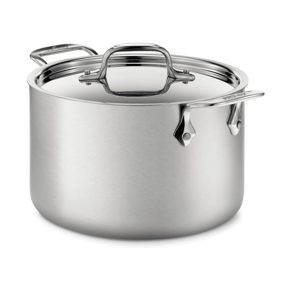 All-Clad D5 5-Ply Brushed Stainless Steel Soup Pot 4 Quart Induction Oven Broiler Safe 600F Pots and Pans, Cookware Silver: Stockpots: Home & Kitchen