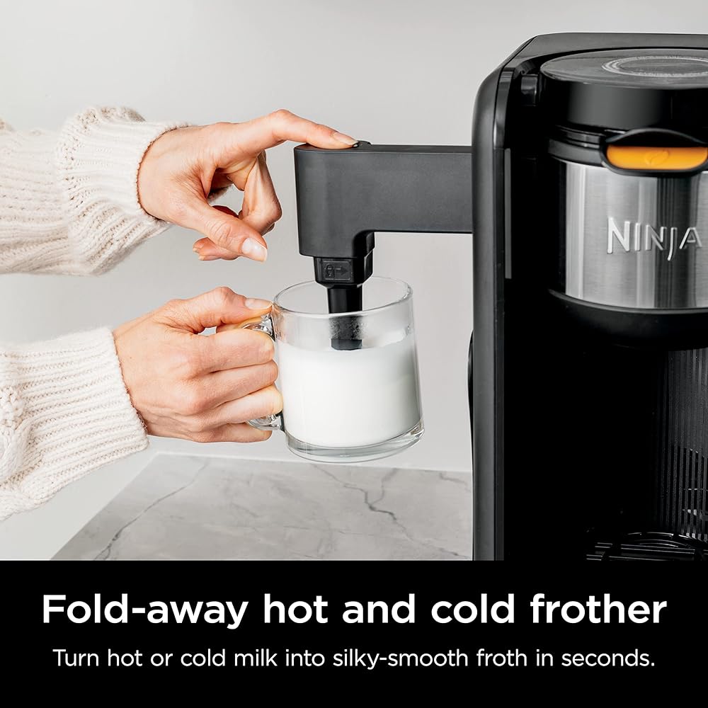 Ninja Hot and Cold Brewed System, Tea & Coffee Maker, with Auto-iQ, 6 Sizes, 5 Styles, 5 Tea Settings, 50 oz Thermal Carafe, Frother, Coffee & Tea Baskets, Dishwasher Safe Parts, Black, CP307: Home & Kitchen