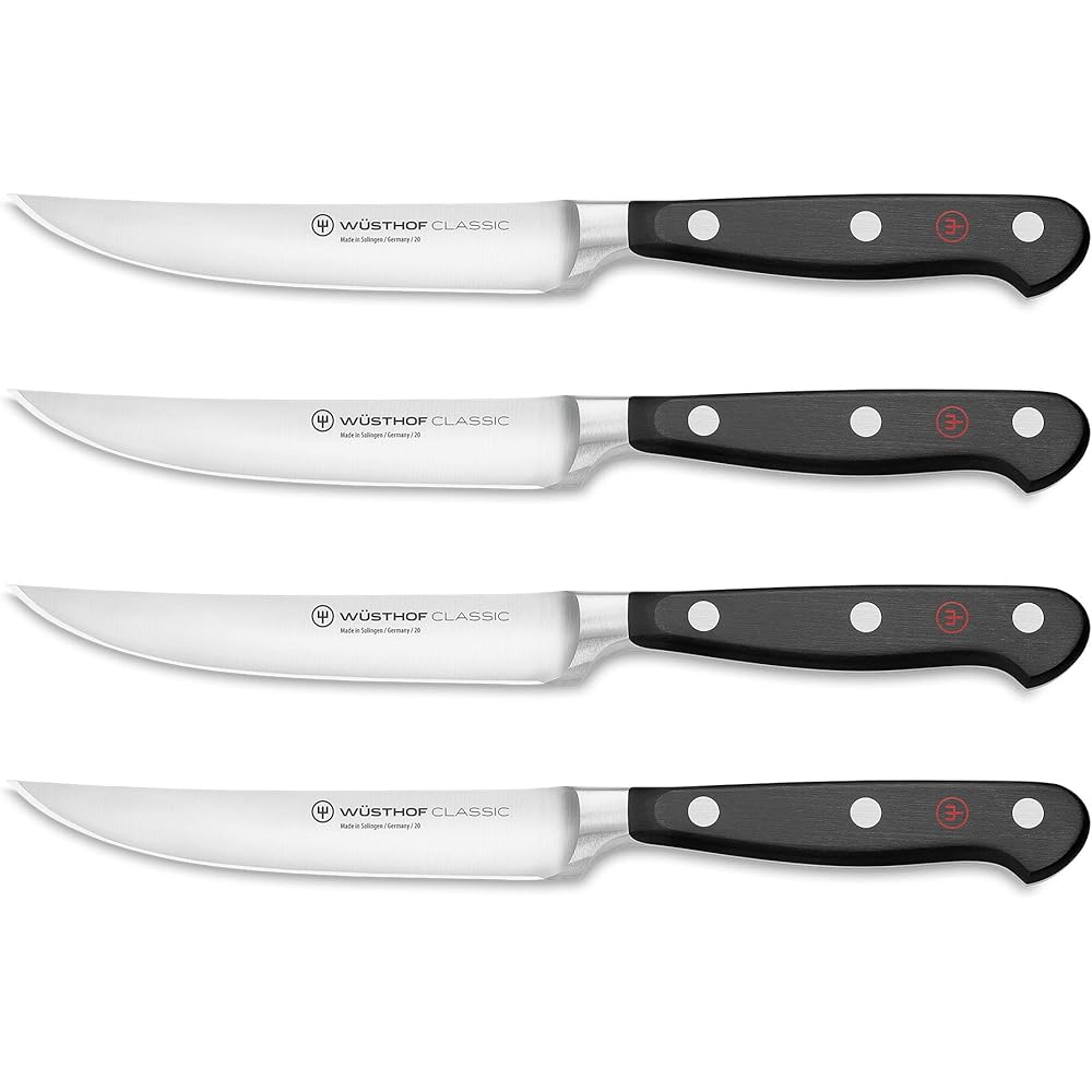 W脺STHOF Classic 4-Piece Steak Knife Set, Black: Home & Kitchen