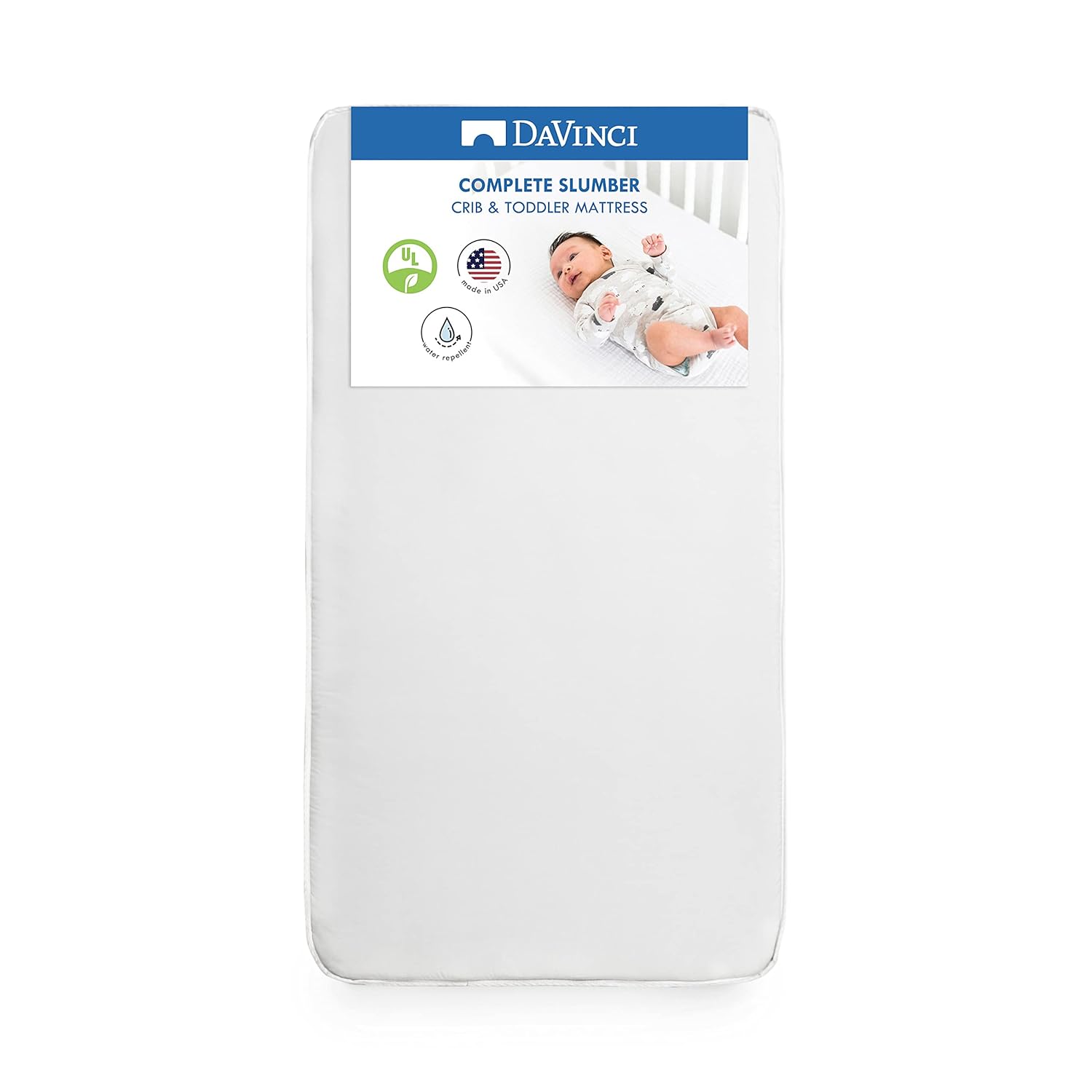 : DaVinci Complete Slumber Crib & Toddler Mattress, Firm support, Lightweight, Waterproof, Greenguard Gold Certified : Baby