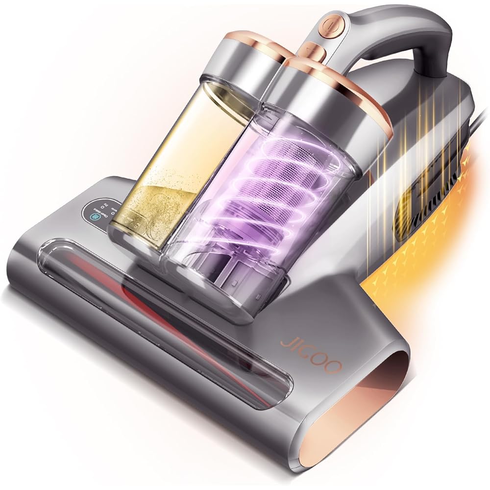 JIGOO Mattress Vacuum Cleaner with UV & Ultrasonic and High Heating,Anti-allergen Powerful Handheld Vacuum for Bed,Sofa : Home & Kitchen