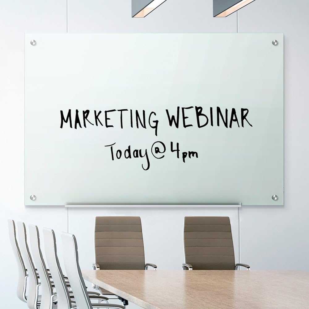 : Quartet Magnetic Glass Dry Erase White Board, 48''W x 36''H Whiteboard, Infinity Frameless Mounting, White Surface (G4836W) : Office Products