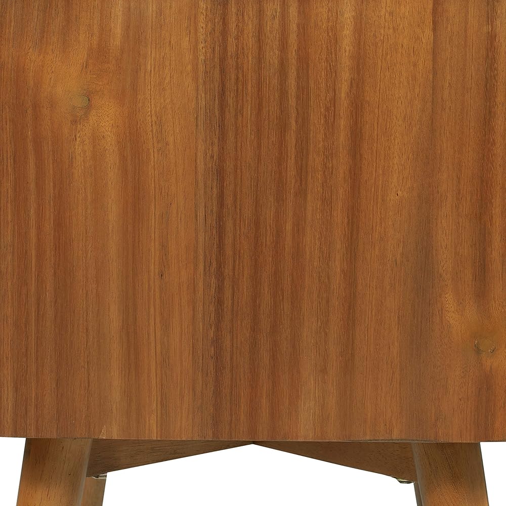 Edgemod Mid-Century Modern Nightstand – Solid Wood Bedside Table with 2 Drawers, Acorn Walnut Finish, 23.5