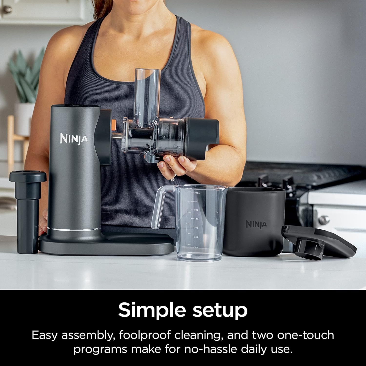 Ninja NeverClog Cold Press Juicer, Powerful Slow Juicer with Total Pulp Control, Countertop, Electric, 2 Pulp Functions, Dishwasher Safe, 2nd Generation, Charcoal, JC151 : Industrial & Scientific