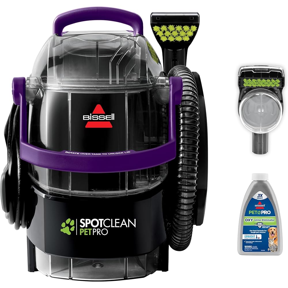 - Bissell SpotClean Pet Pro Portable Carpet Cleaner, 2458