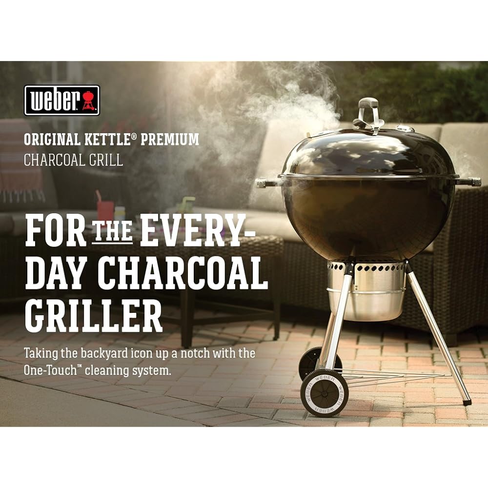 Weber Original Kettle Premium Charcoal Grill, 22-Inch, Black : Patio, Lawn & Garden