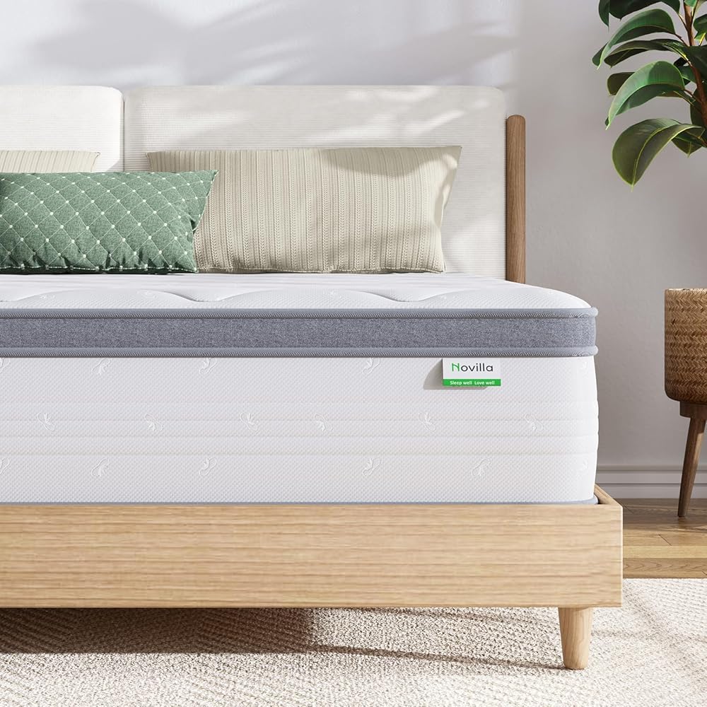 Novilla Twin Mattress, 10 Inch Twin Hybrid Mattress for Kids, Pocket Innerspring Pillow Top Mattresses for Motion Isolation, Pressure Relief & Edge Support,Soft Feel but Supportive : Home & Kitchen