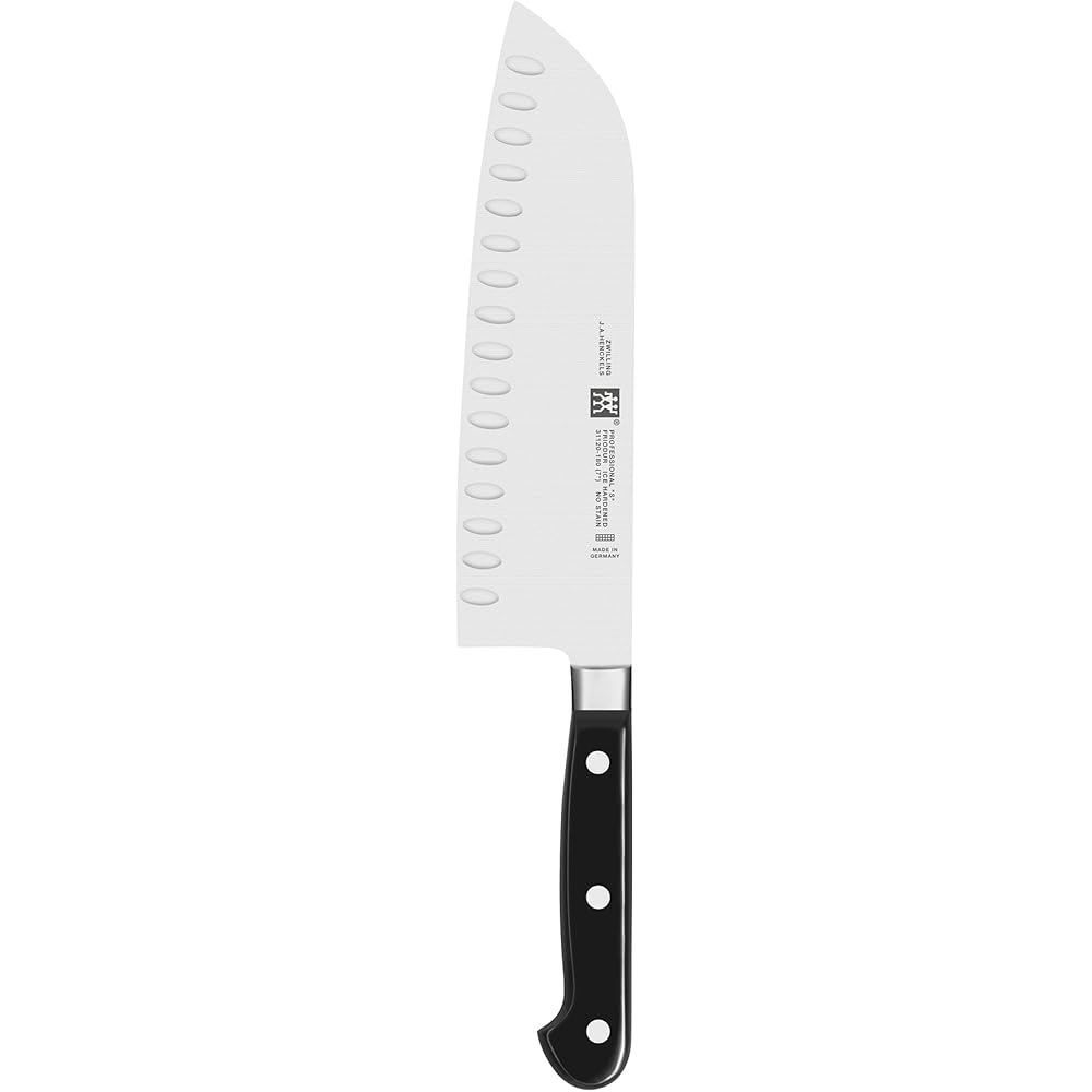 ZWILLING Professional S 7-inch Razor-Sharp German Hollow Edge Santoku Knife, Made in Company-Owned German Factory with Special Formula Steel perfected for almost 300 Years, Dishwasher Safe: Santoku Knives: Home & Kitchen