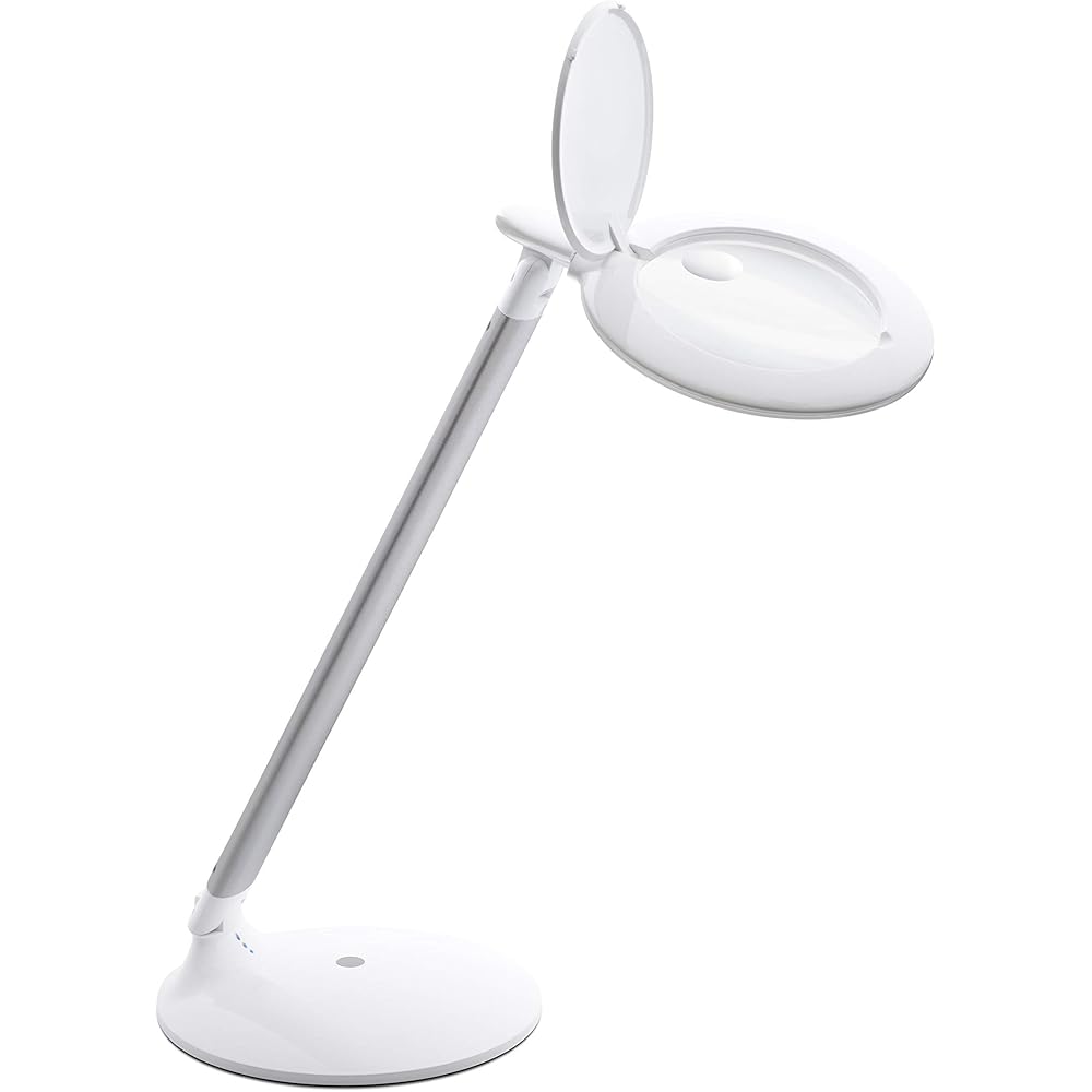 daylight Company Halo Go Magnifier Lamp, Rechargeable USB, Portable, Lightweight, Desk Lamp Reading, Hobbies, Sewing, Crafts, Nail Salon, Handcrafts and More, Colour Temperature: 6,000 K, White -