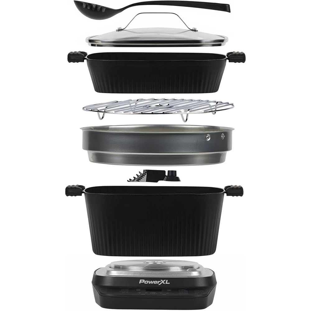 STIRMAX DELUXE 7.5 Quart Digital Multi-Cooker with Automatic Paddle to Stir and Shred, 9 in 1 programmable presets to Sauté, Sear, and Brown Food Before Simmering – Accessories, Skillet, & Cookbook