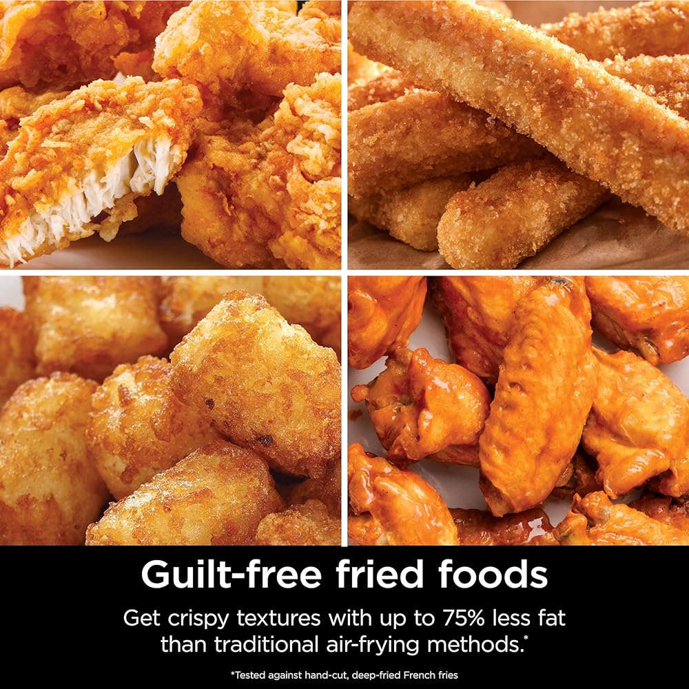Ninja | Air Fryer | 6.5 QT Pro XL Capacity fits 9lbs of Wings | 6-in-1 Max Crisp, Air Fry, Roast, Bake, Reheat & Dehydrate | Nonstick Basket, Crisper Plate & Recipe Guide | Grey | AF181 : Home & Kitchen