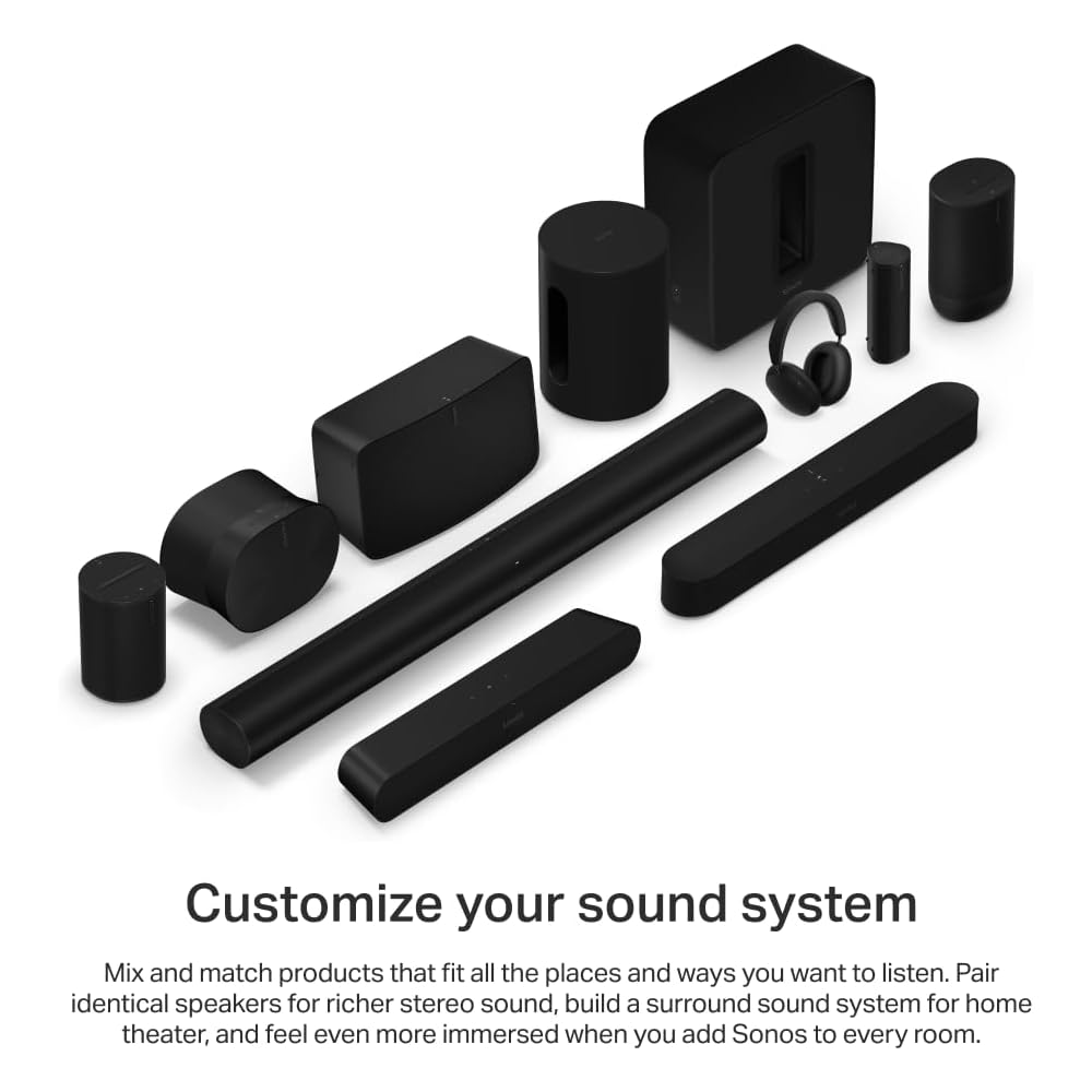 Sonos Beam Gen 2 - Black - Soundbar with Dolby Atmos : Electronics