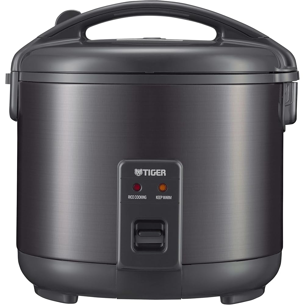Tiger JNP-S18U-KY 10 Cup Capacity White Rice Cooker with Non-Stick Inner Pot, Retractable Power Cord, and Keep Warm up to 12 hours (Obsidian Black)