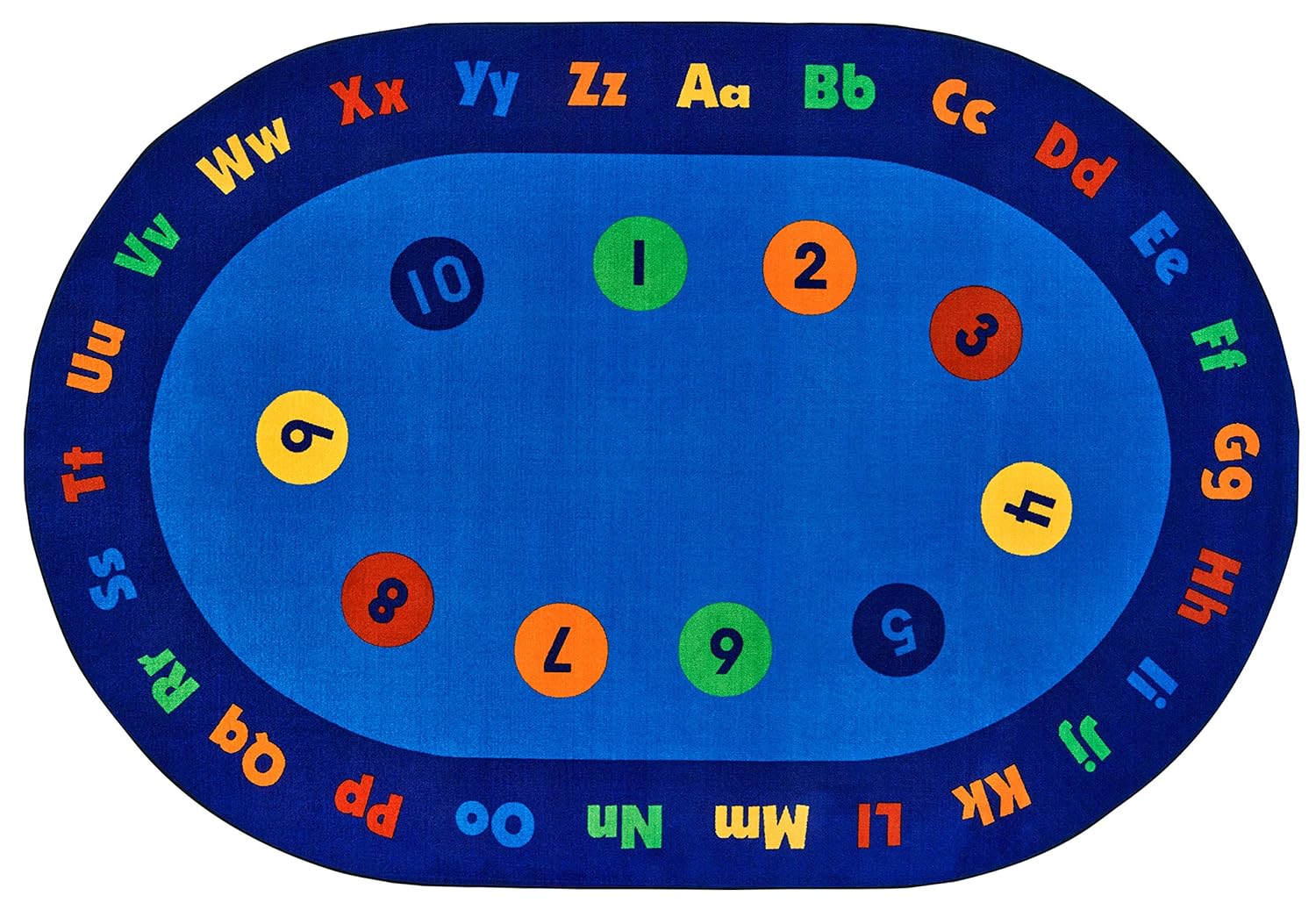 Carpets for Kids KID$Value Plus 72.98 Circletime Early Learning Classroom Rug 6ft x 9ft Oval Blue : Home & Kitchen