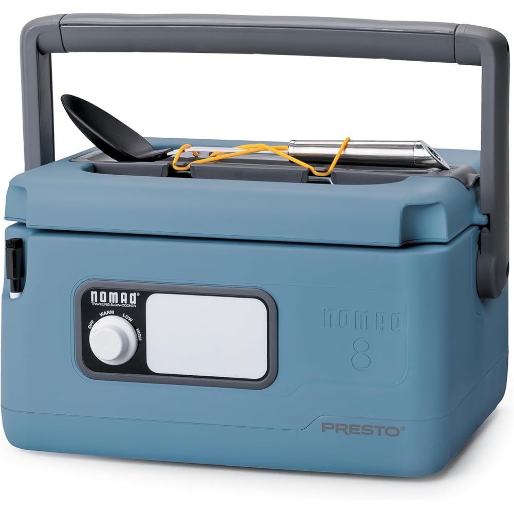 Presto 06017 8-Quart Nomad Traveling Slow Cooker, Blue: Home & Kitchen