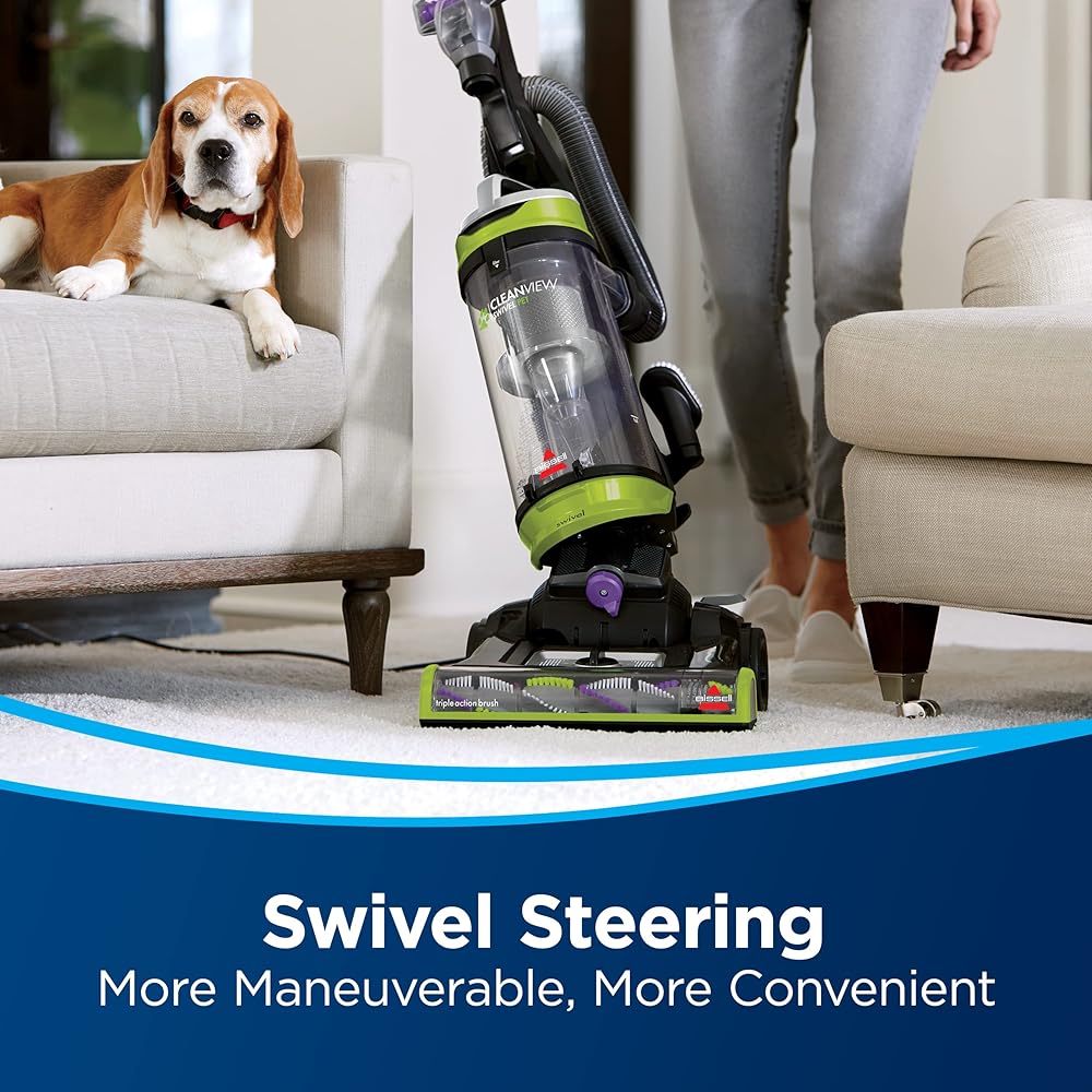 - Bissell 2252 CleanView Swivel Upright Bagless Vacuum with Swivel Steering, Powerful Pet Hair Pick Up, Specialized Pet Tools, Large Capacity Dirt Tank, Easy Empty