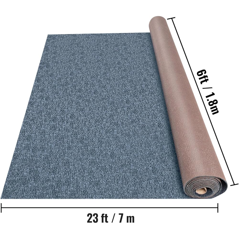 Happybuy 6 ft x 23 ft Grey Marine Carpet for Boats Waterproof - 0.18